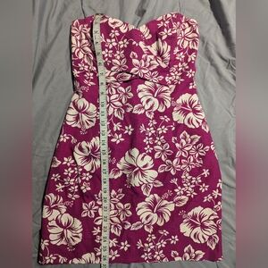 Michael Kors strapless luau print bustier dress